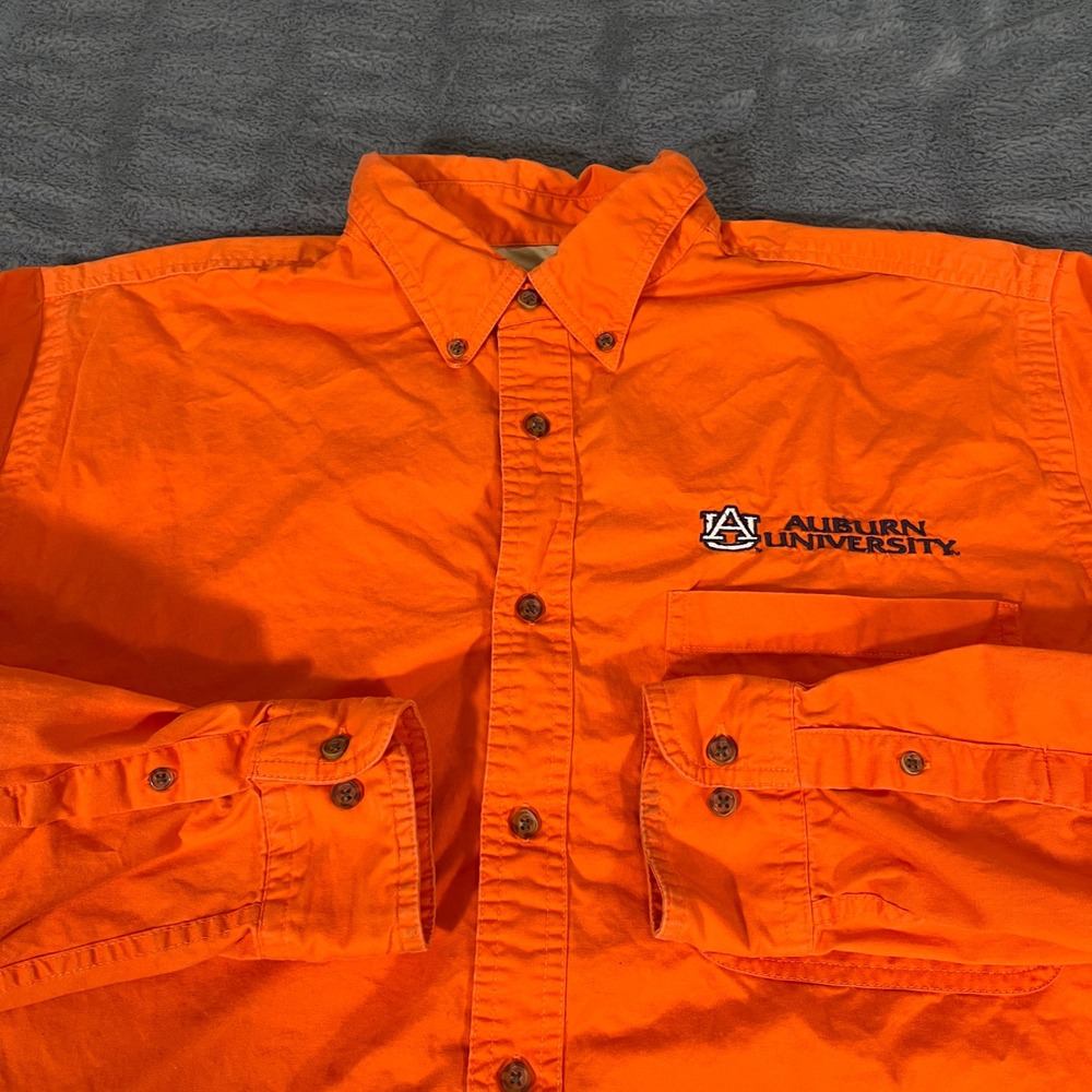 Blue Ocean Designs Auburn University Orange‎ Button Down Shirt Mens Large Cotton